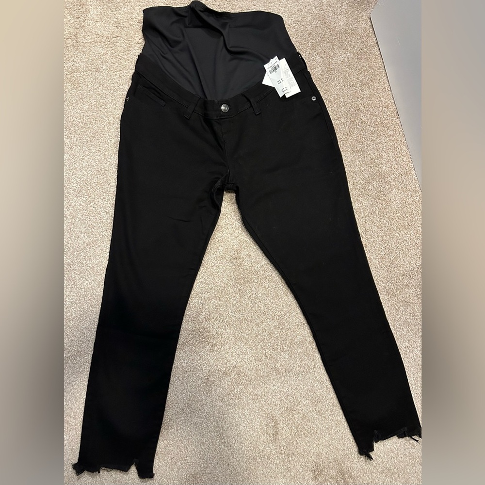 NWT Abercrombie & Fitch The Super Skinny Ankle Black Maternity Jeans